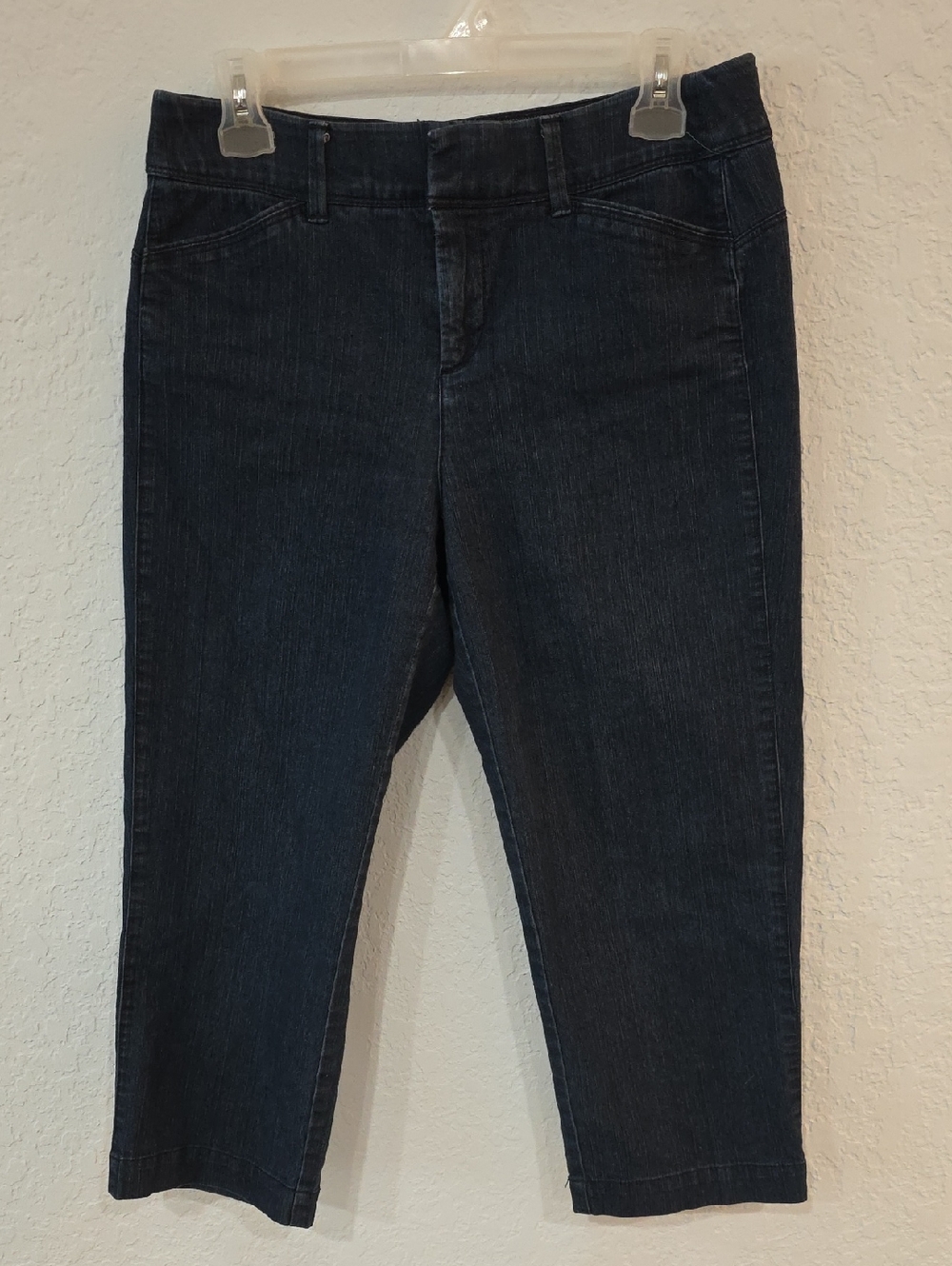 intro. Women's Dark Indigo Cropped Stretch Jeans Size 6